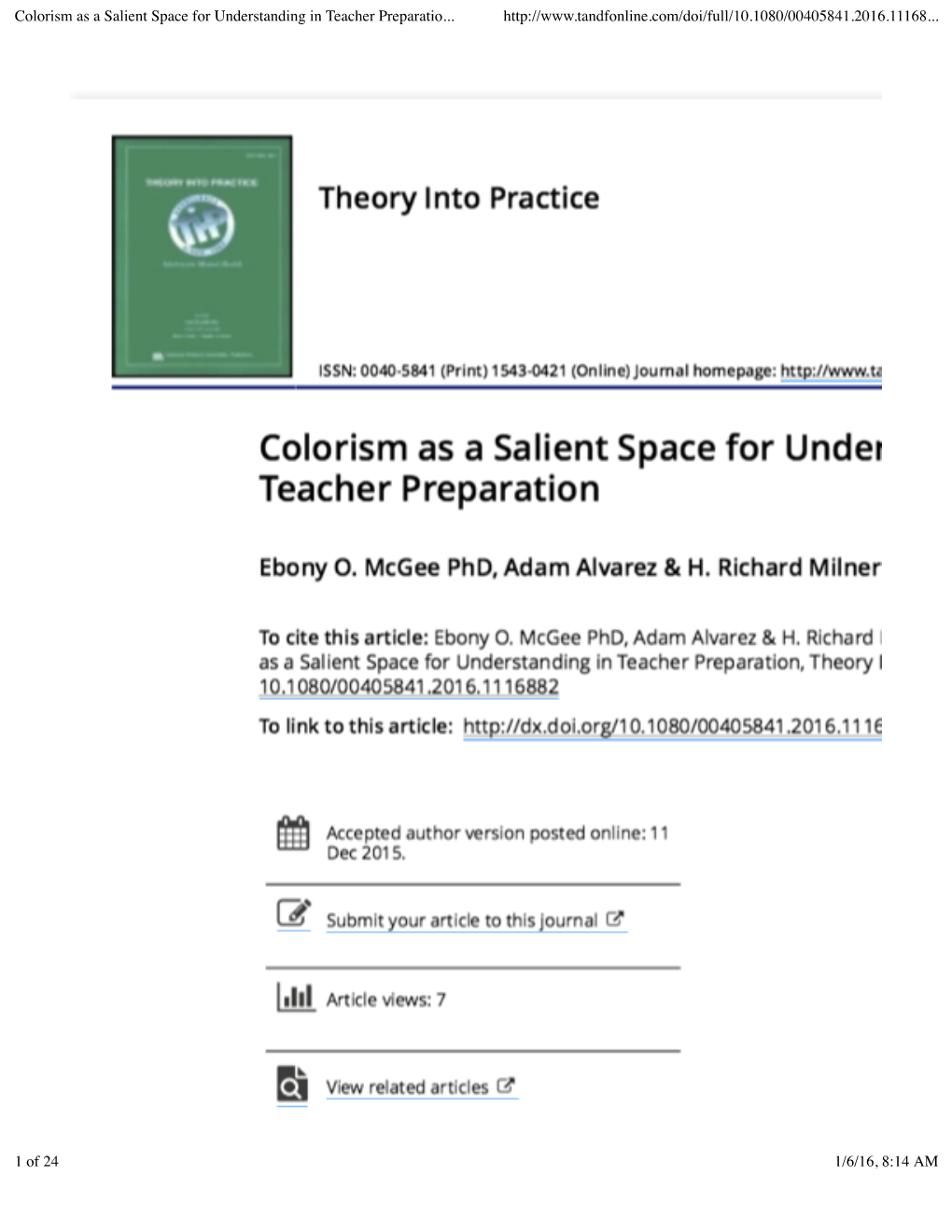 Colorism As a Salient Space for Understanding in Teacher Preparatio