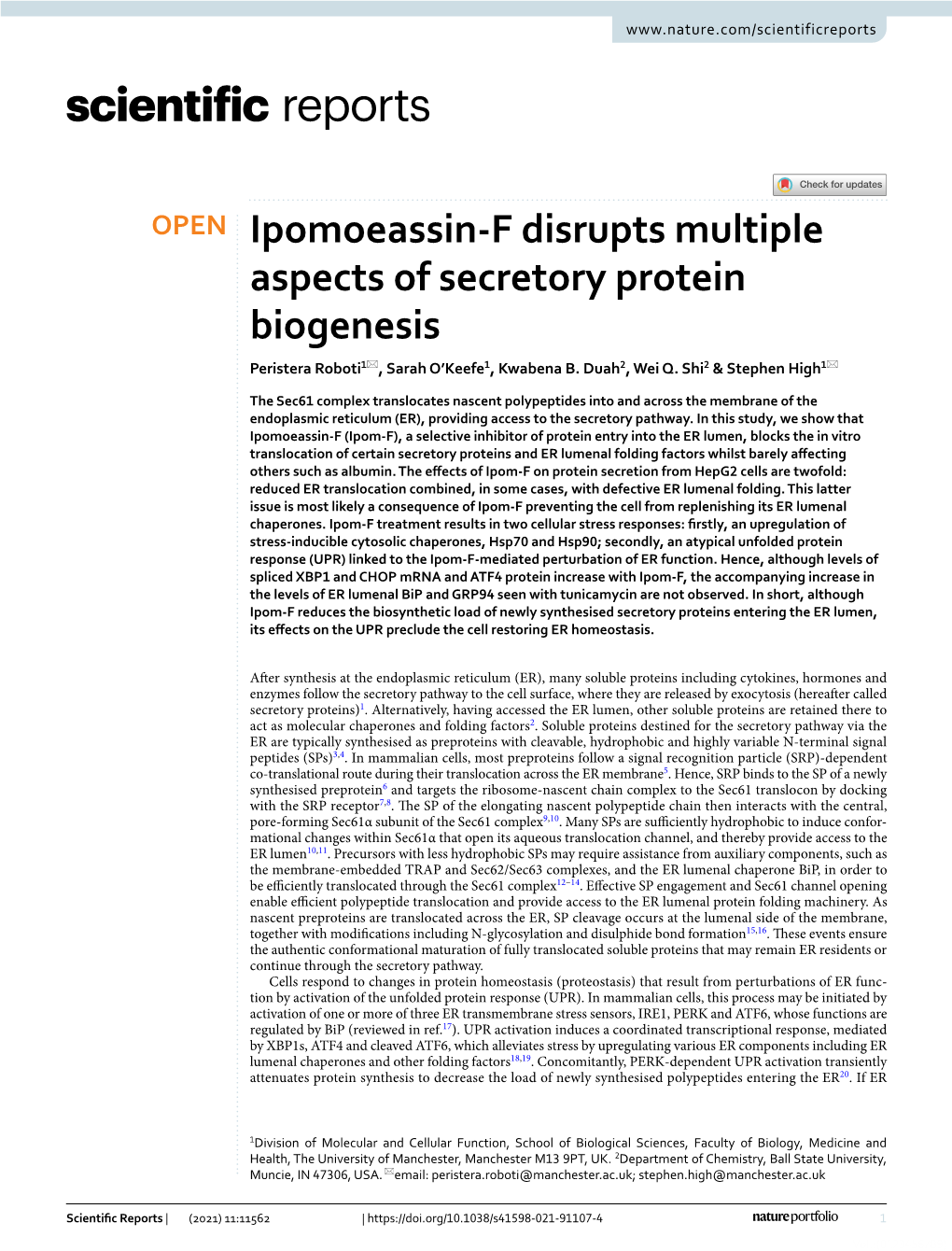 Ipomoeassin-F Disrupts Multiple Aspects of Secretory Protein