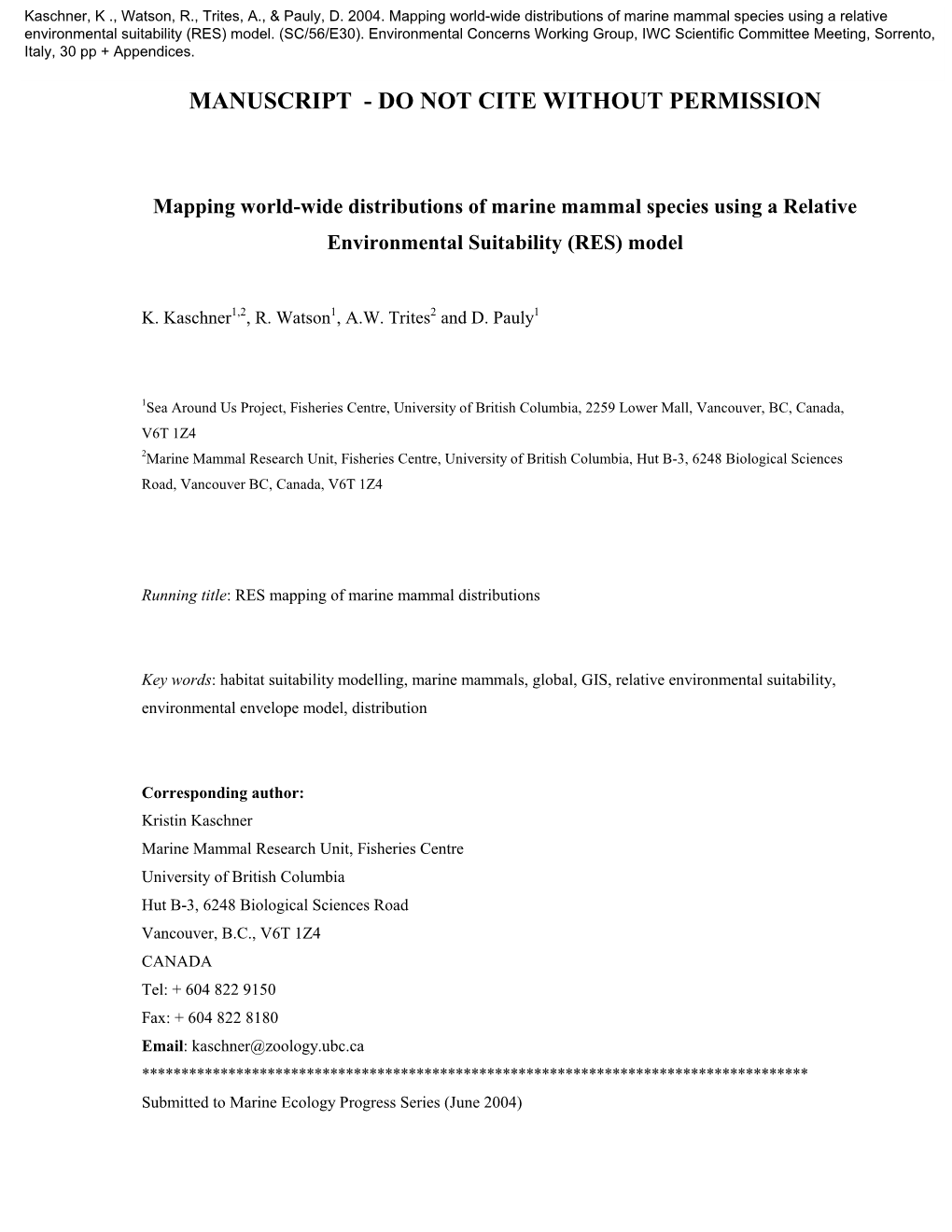 Habitat Prediction Model Paper