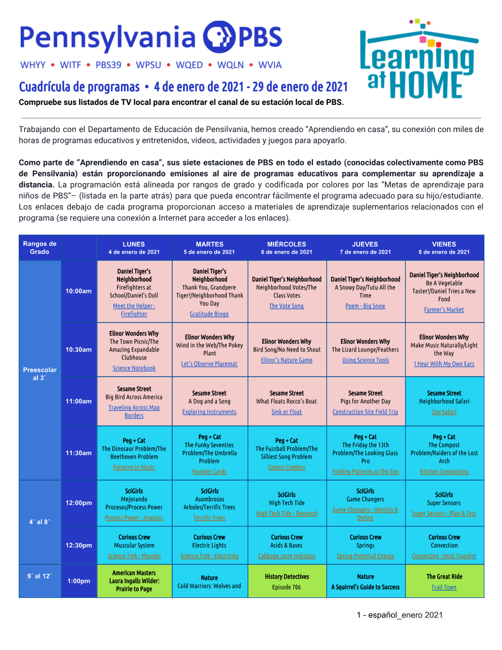 29 De Enero De 2021 Compruebe Sus Listados De TV Local Para Encontrar El Canal De Su Estación Local De PBS