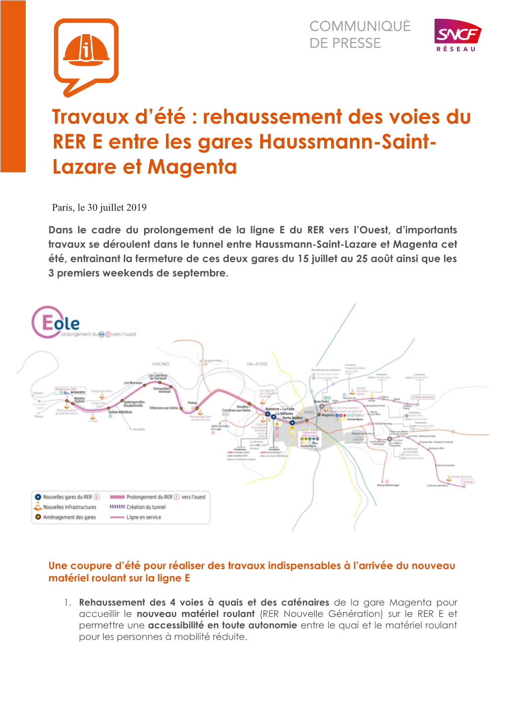 Travaux D'été : Rehaussement Des Voies Du RER E Entre Les Gares