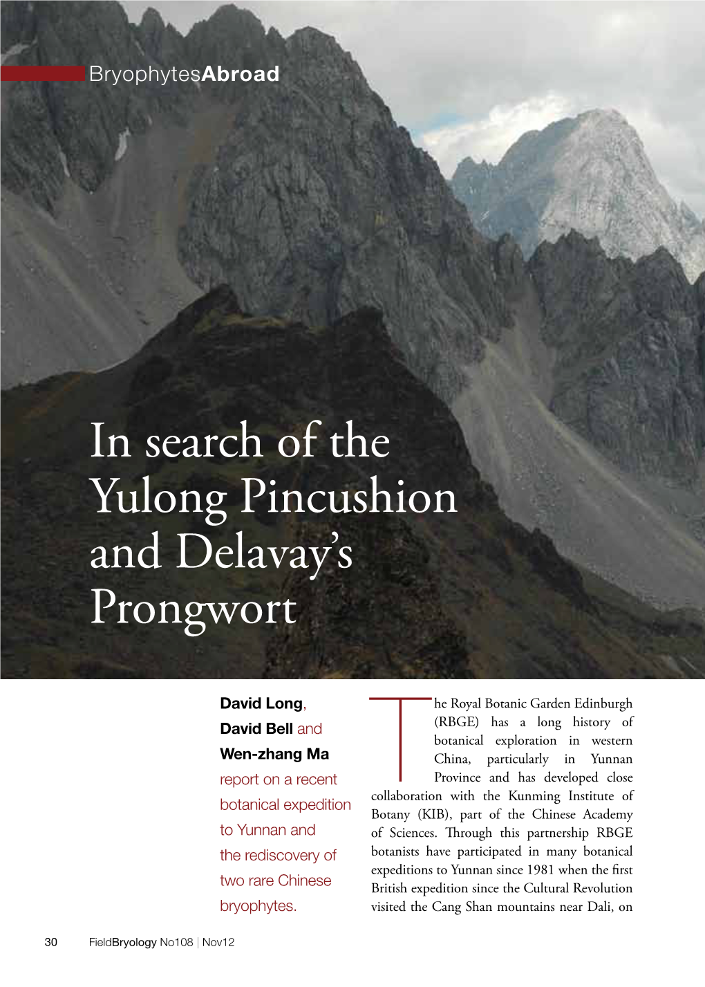 In Search of the Yulong Pincushion and Delavay's Prongwort
