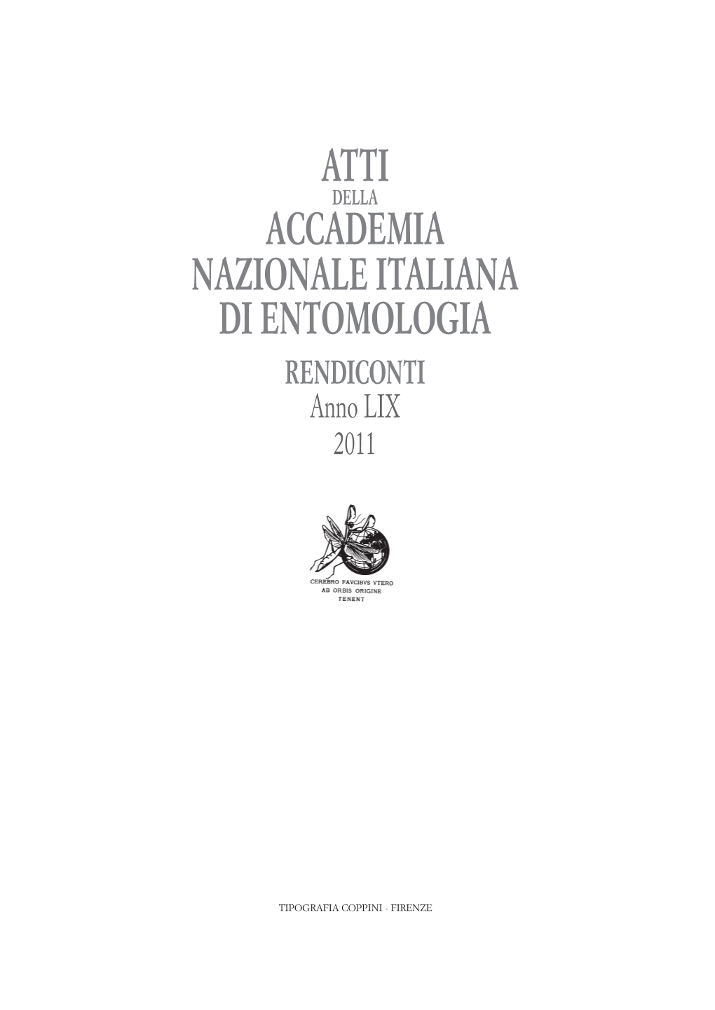 Atti Accademia Nazionale Italiana Di Entomologia Anno LIX, 2011: 9-27