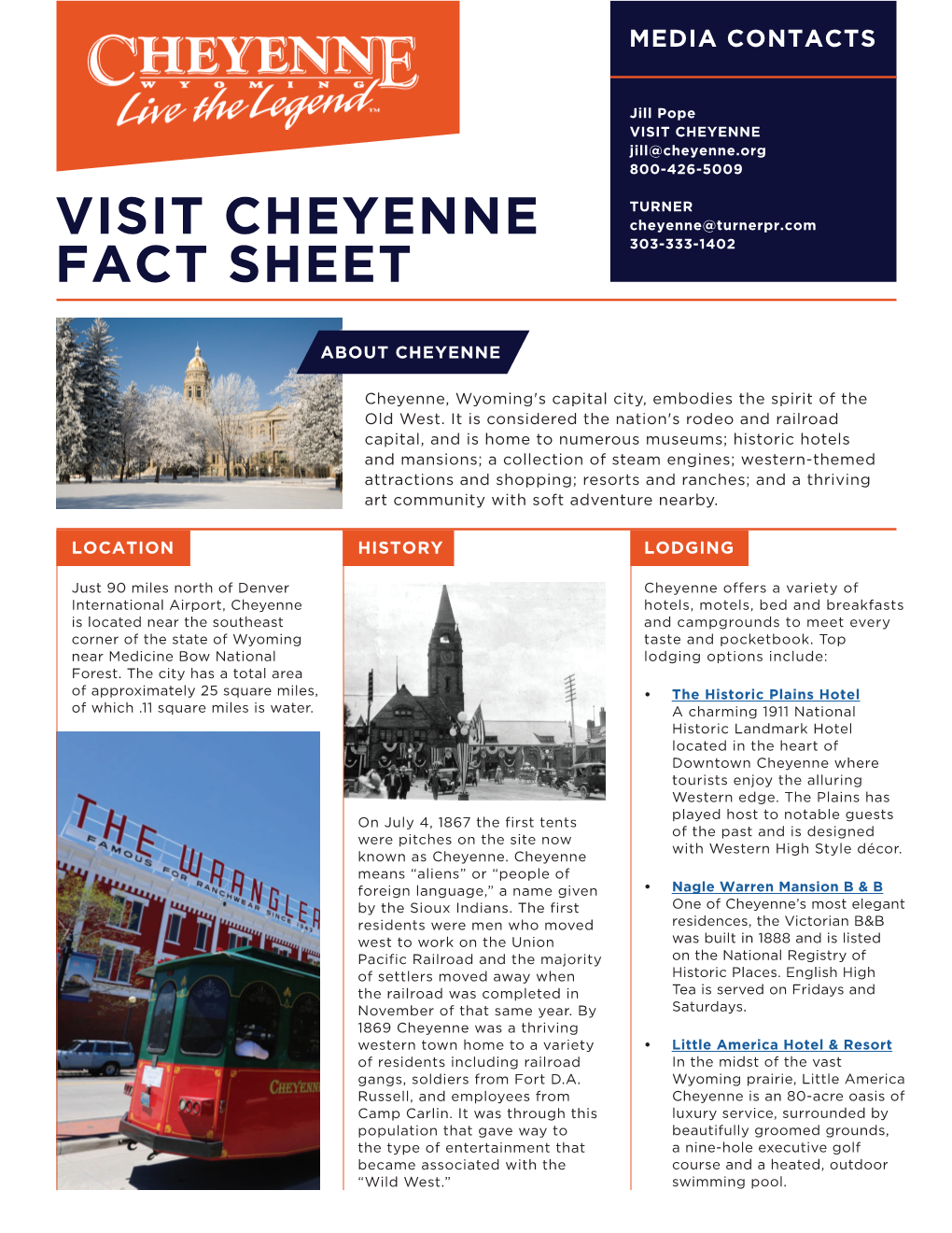 Visit Cheyenne Fact Sheet