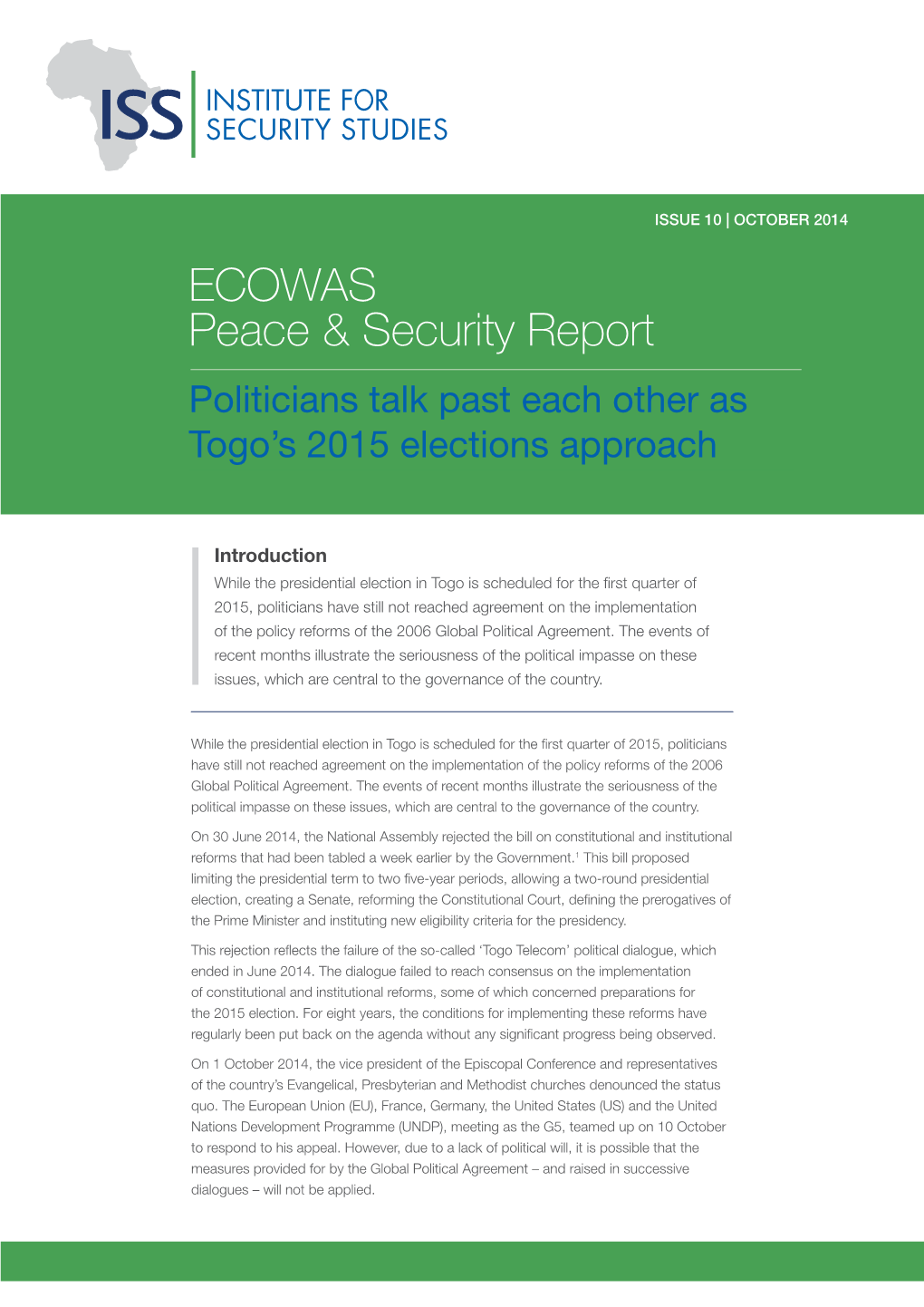 ECOWAS Peace & Security Report