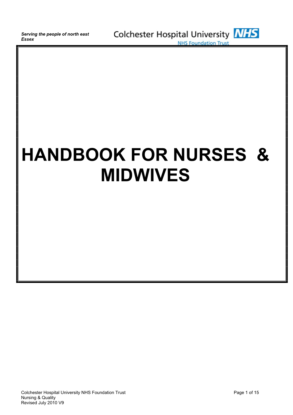Handbook for Nurses & Midwives