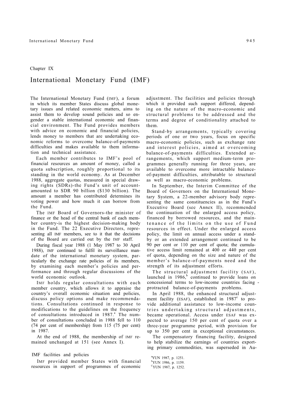 [ 1988 ] Part 7 Chapter 9 International Monetary Fund (IMF)