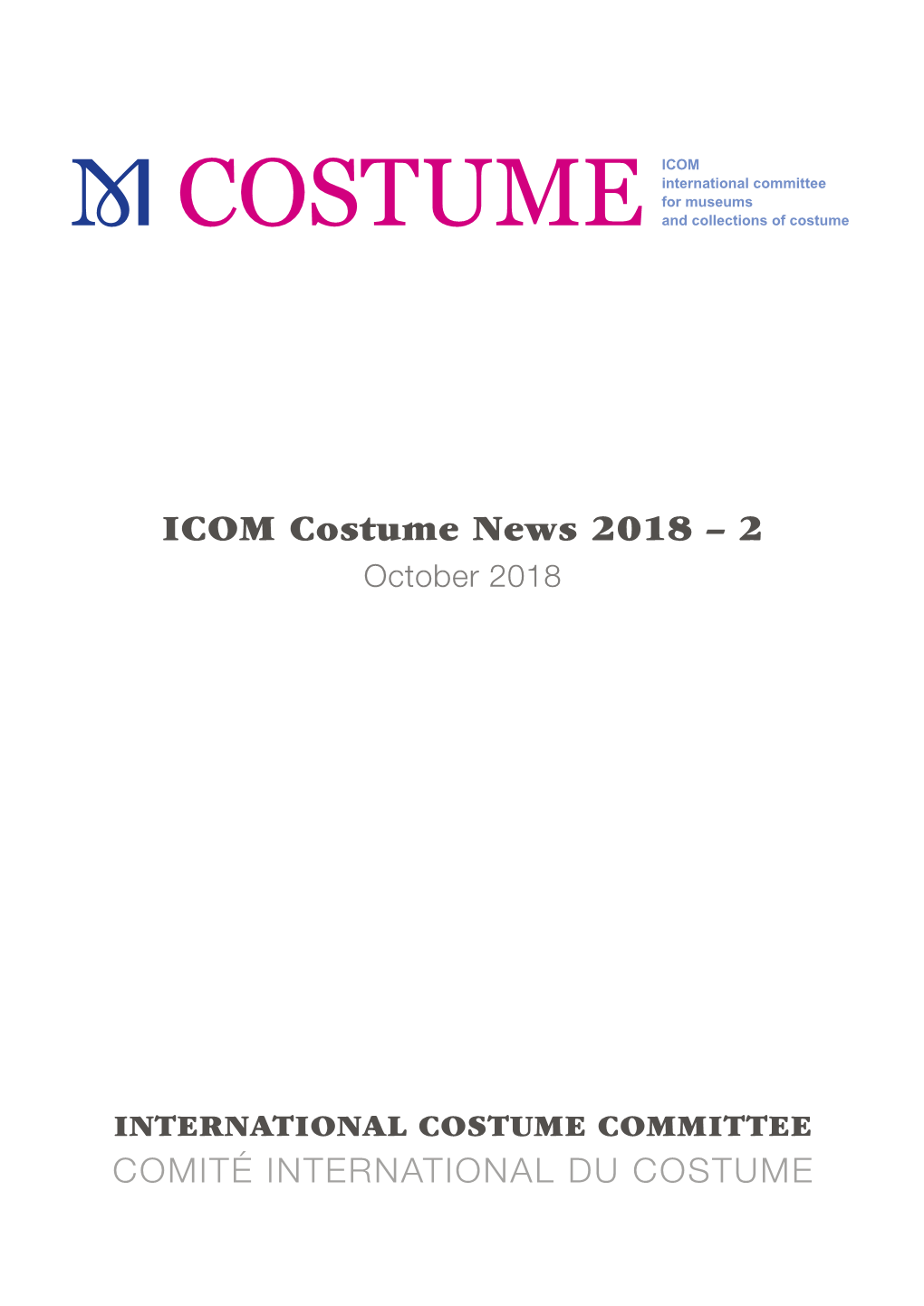 ICOM Costume Newsletter 2018:2