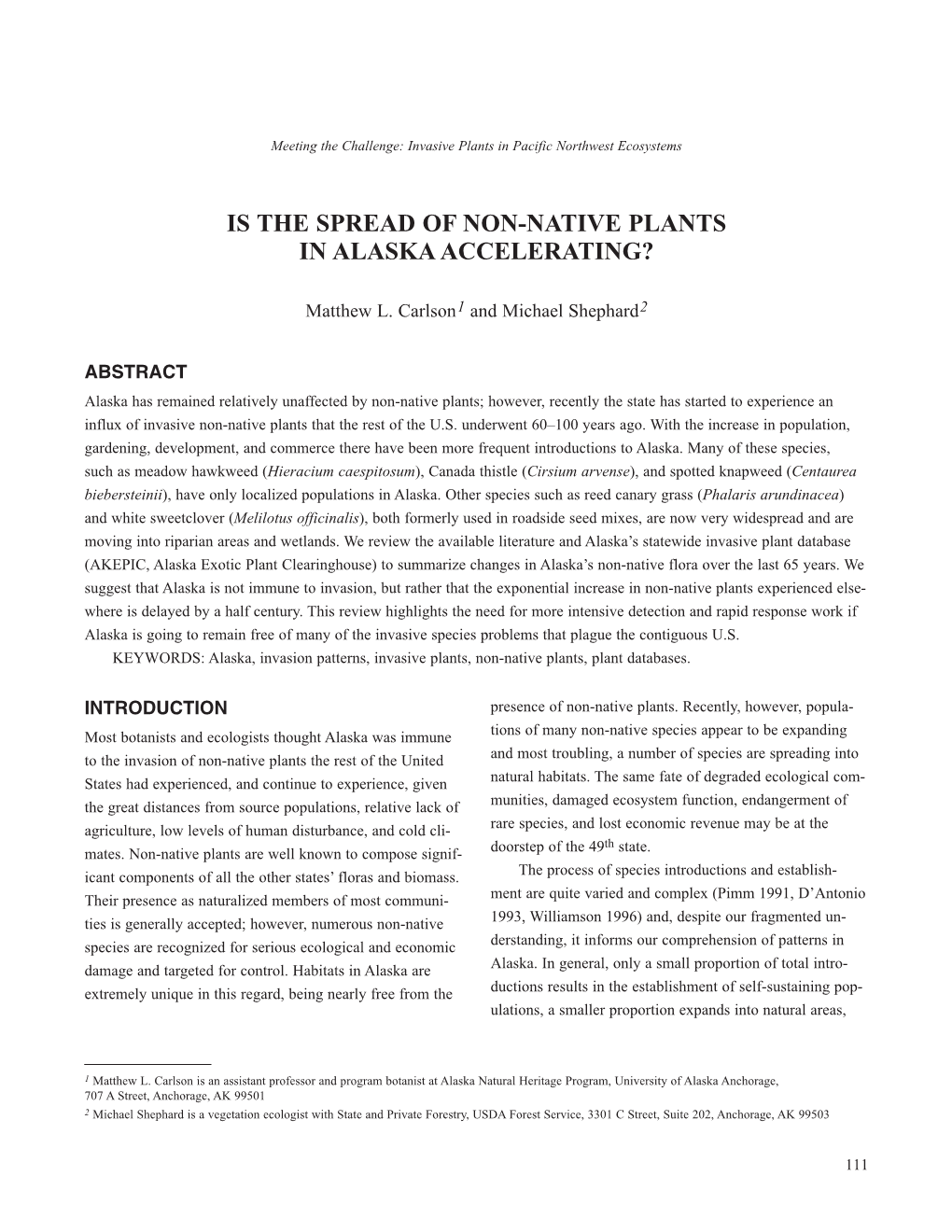 Is the Spread of Non-Native Plants in Alaska Accelerating?