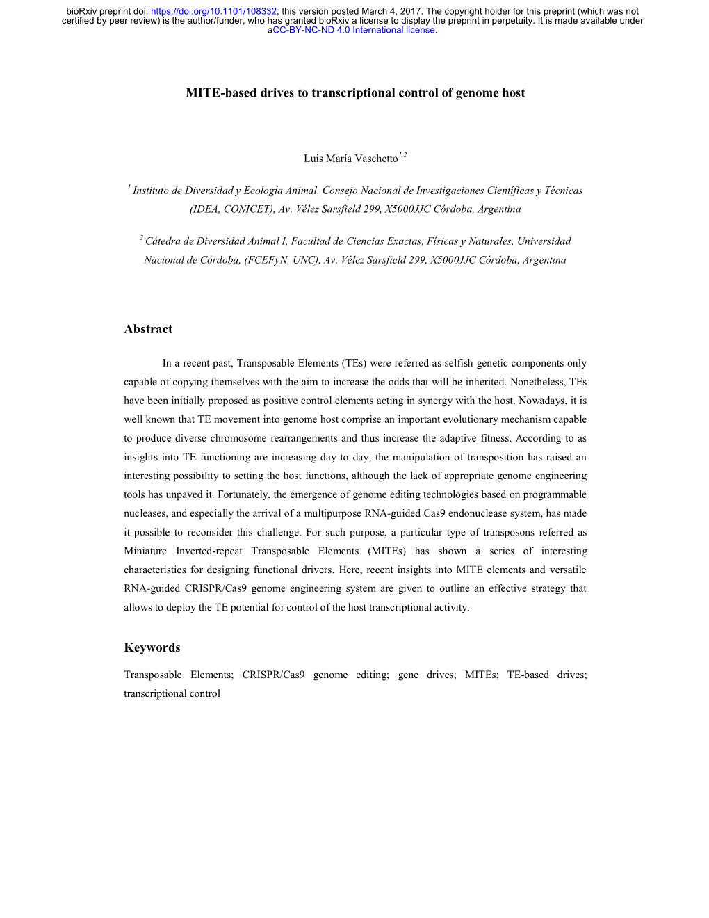 MITE-Based Drives to Transcriptional Control of Genome Host