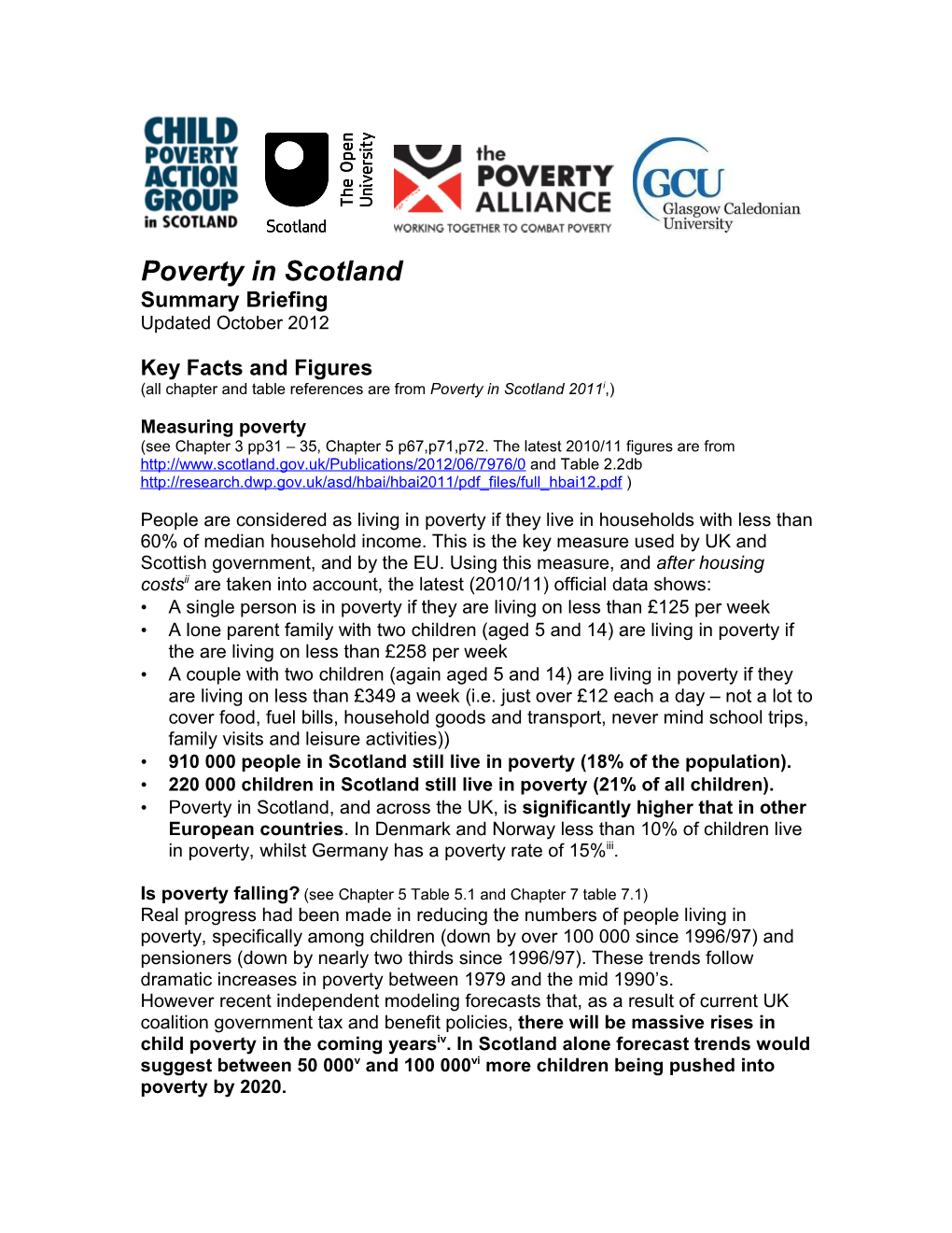 Poverty in Scotland 2007