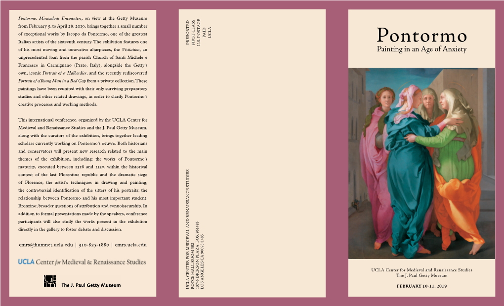 Pontormo: Painting in an Age of Anxiety A I C  