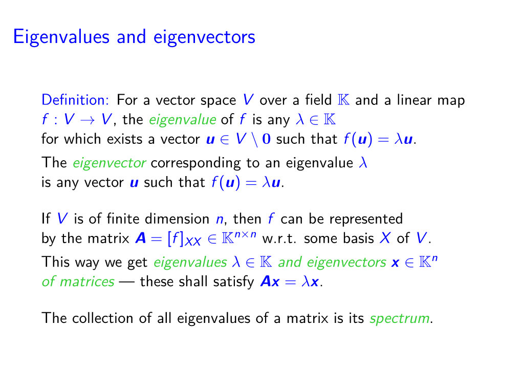 Eigenvalues and Eigenvectors