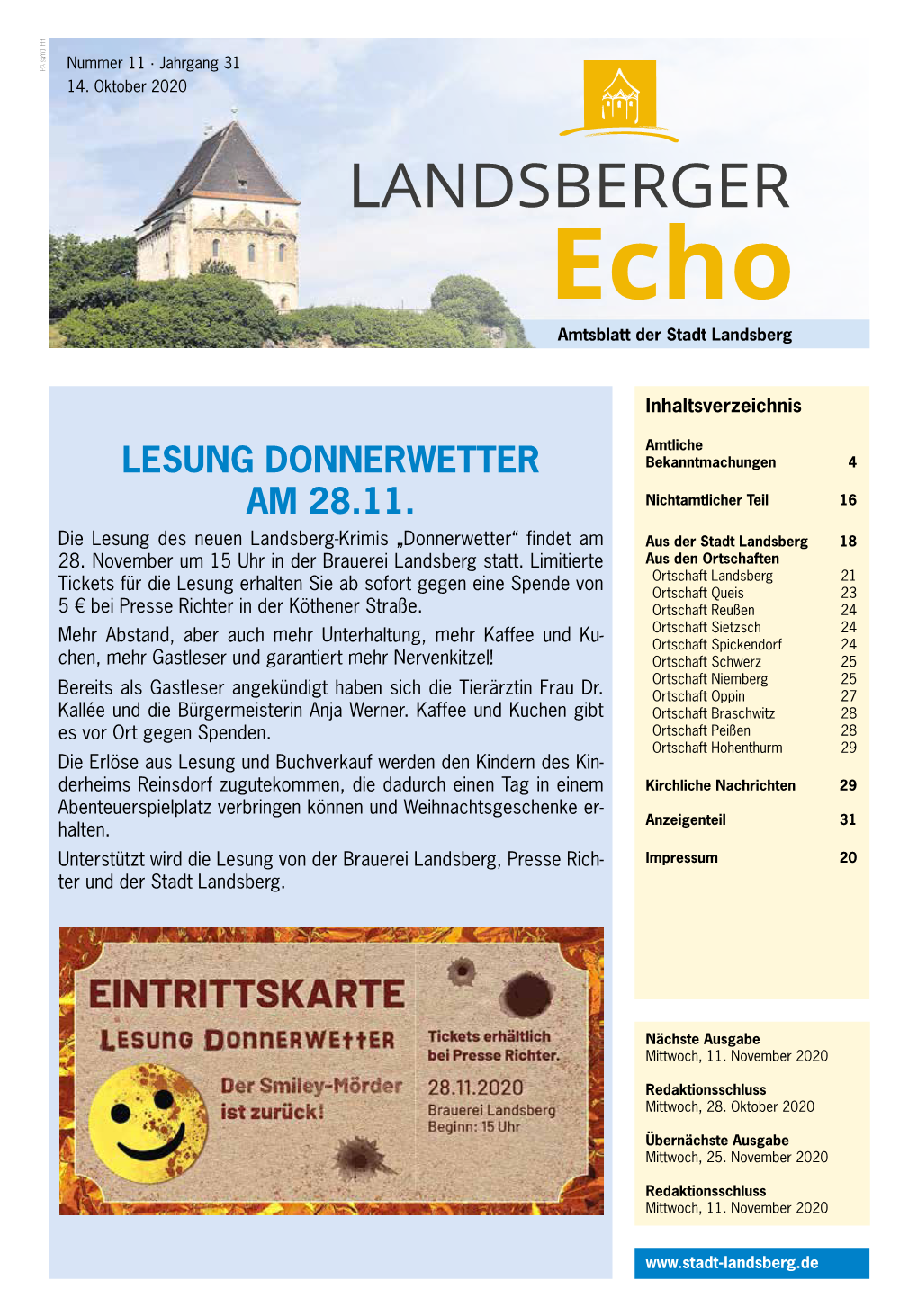 LANDSBERGER Echo Amtsblatt Der Stadt Landsberg