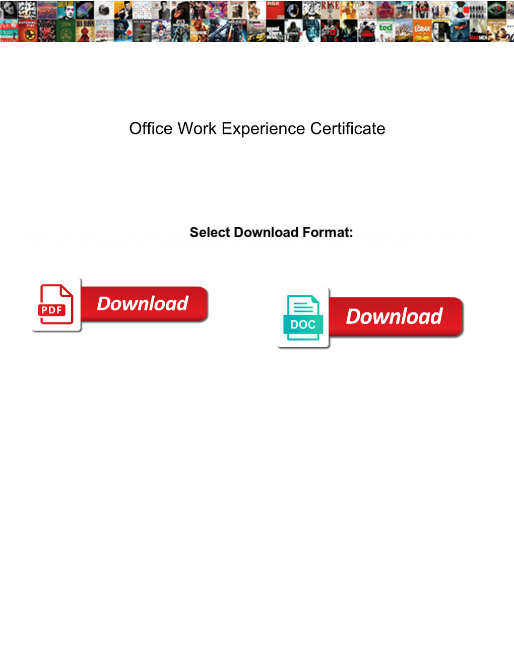 Office Work Experience Certificate