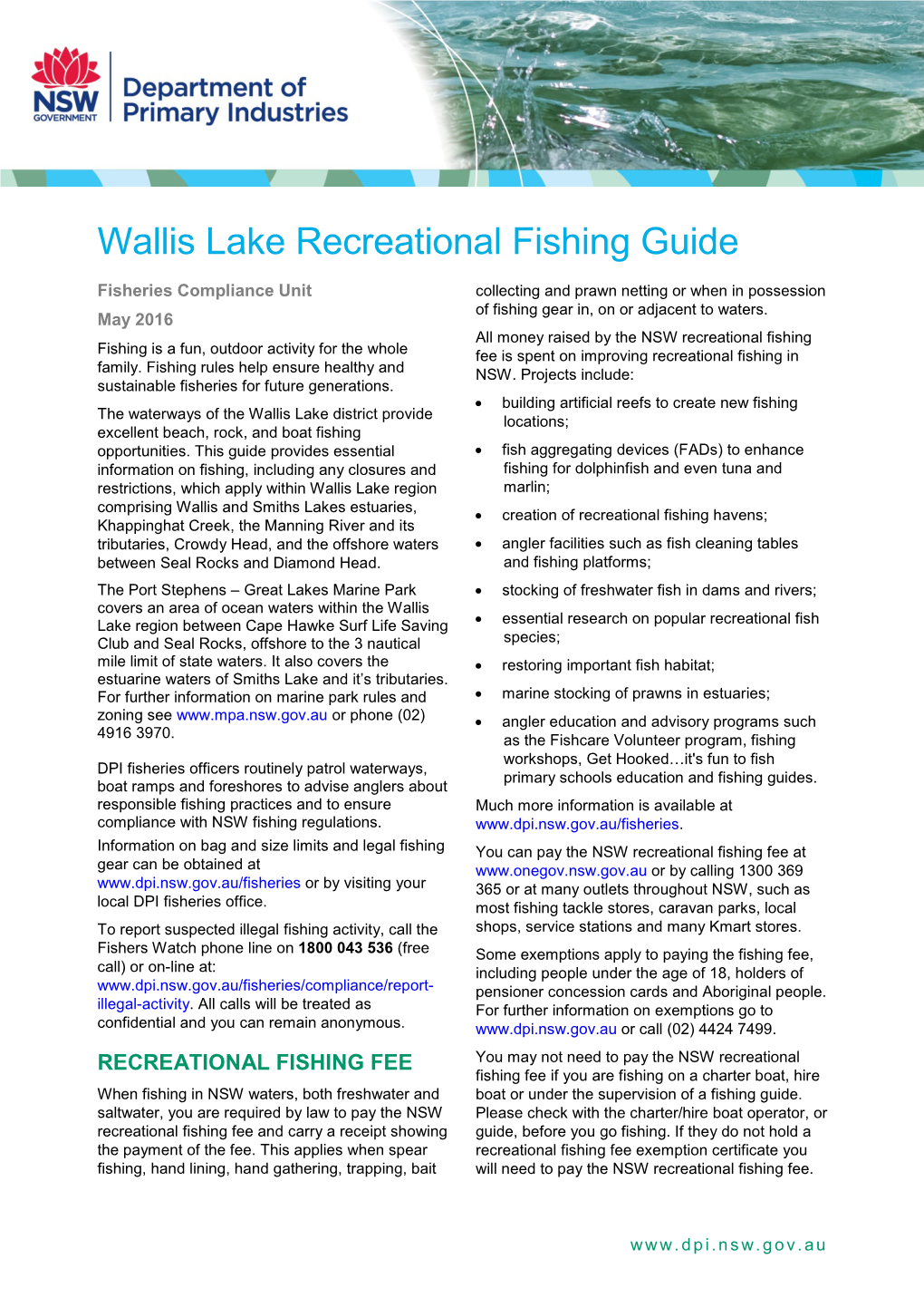Wallis Lake Recreational Fishing Guide