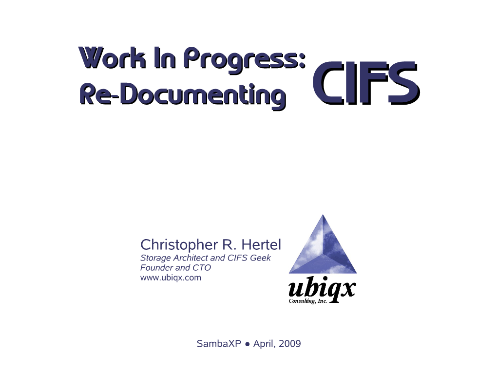 Re-Documenting CIFS