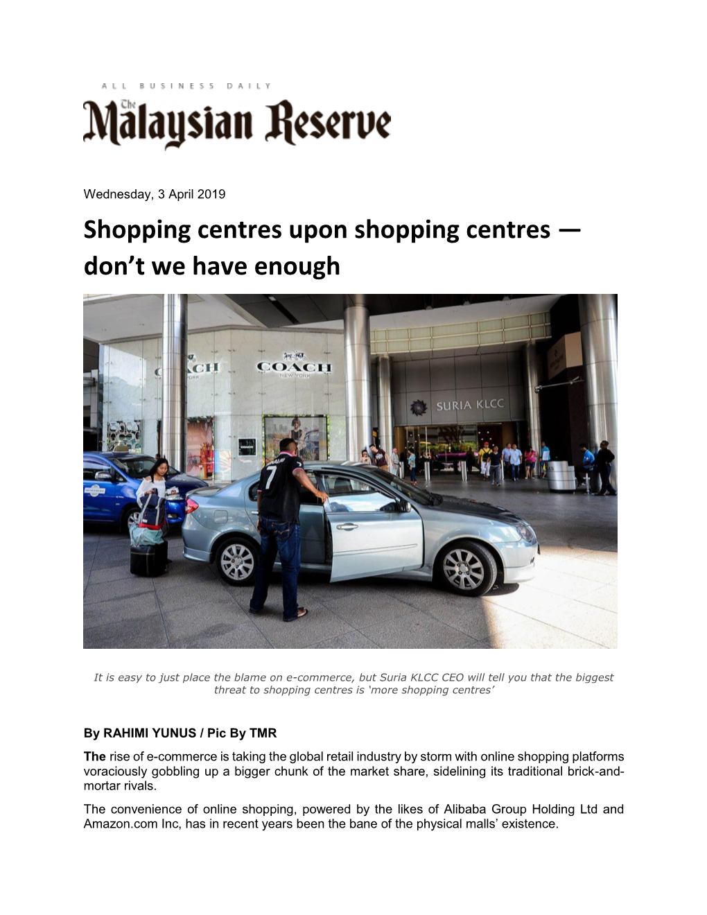 Shopping Centres Upon Shopping Centres — Don't We Have Enough