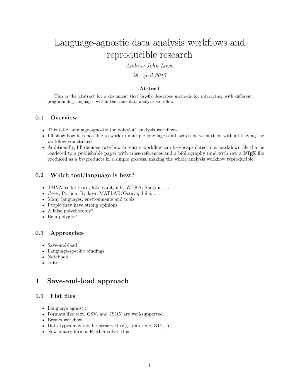 Language-Agnostic Data Analysis Workflows and Reproducible Research