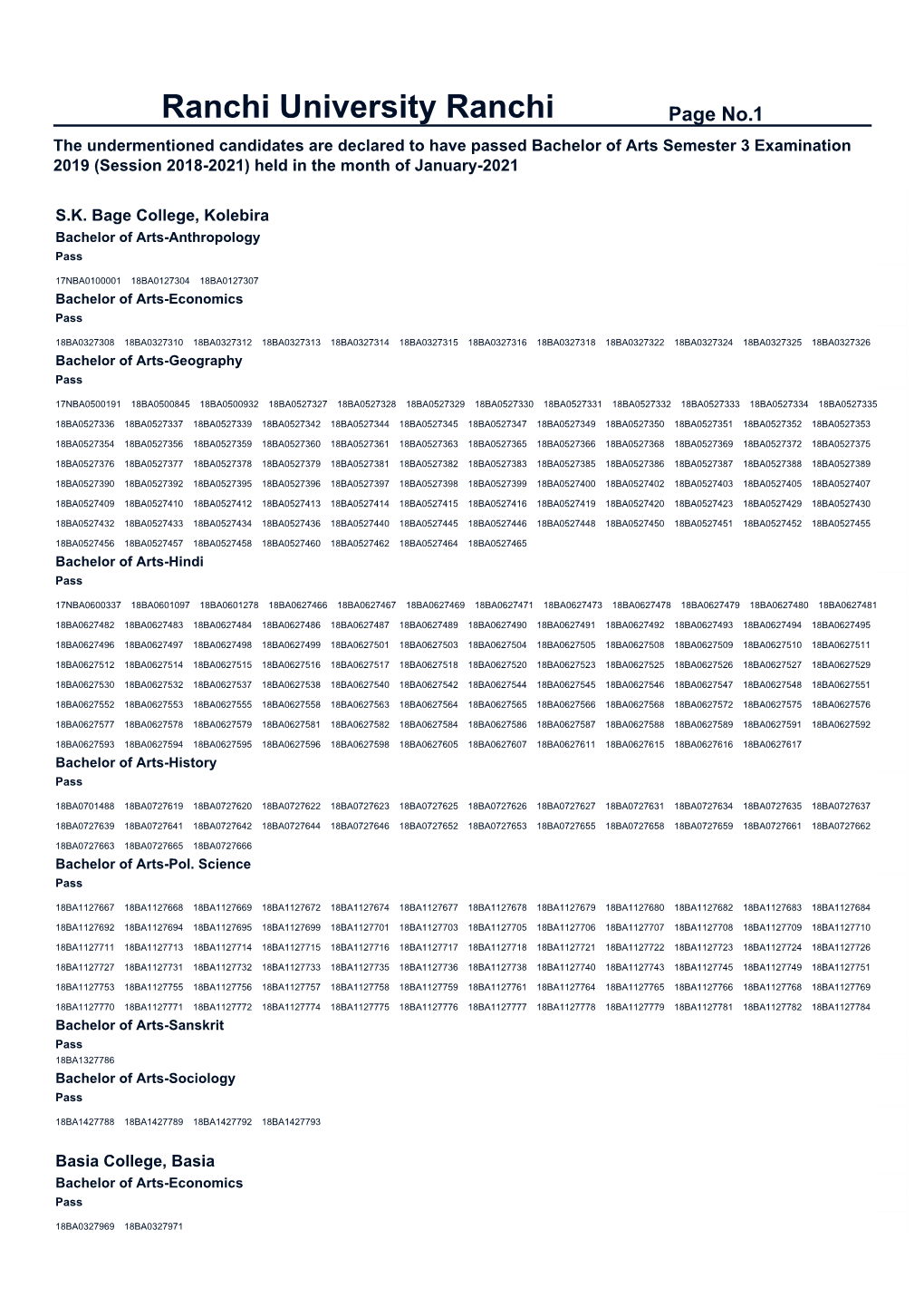 Result Notice B.A Sem 3 2018-21.Pdf