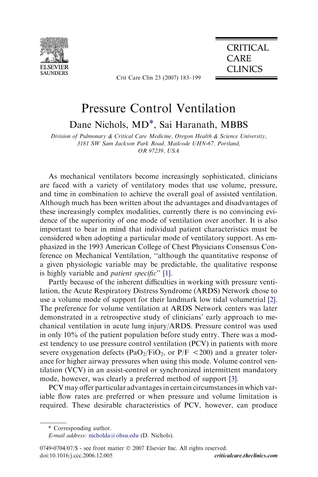 Pressure Control Ventilation .Pdf