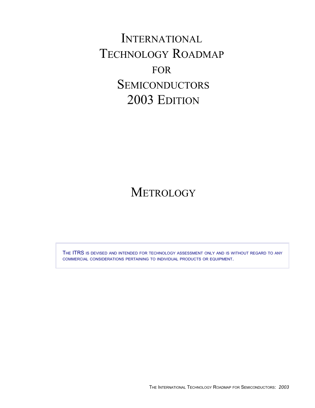 2001 Format for ITRS