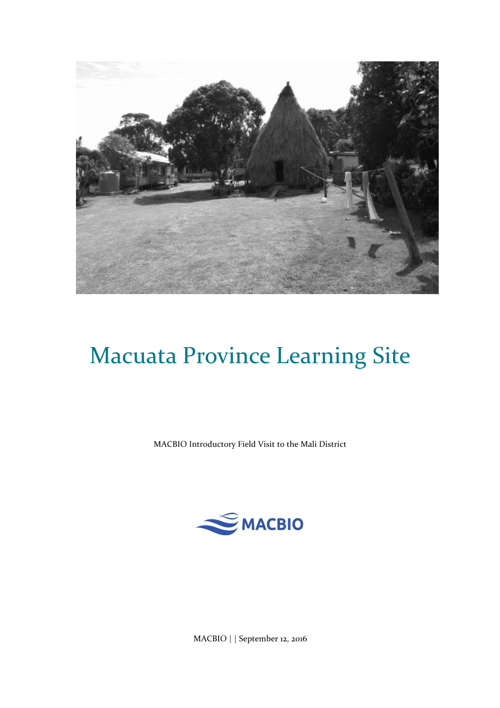 Fiji, Macuata Province Learning Site