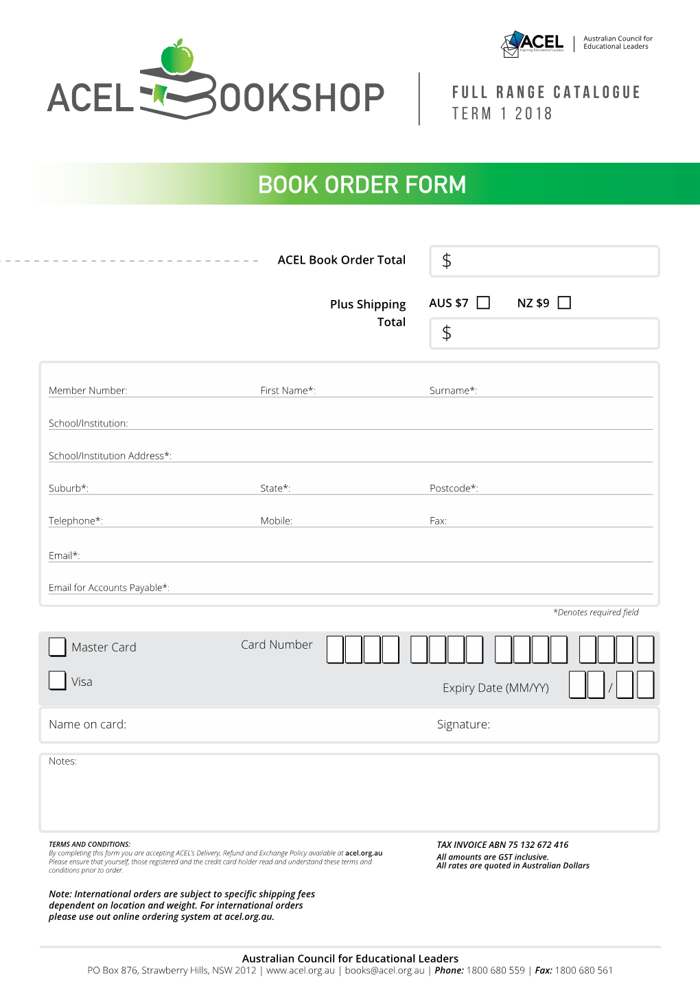 Book Order Form