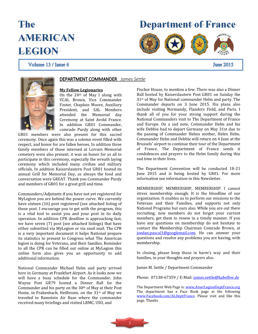 The Department of France AMERICAN LEGION