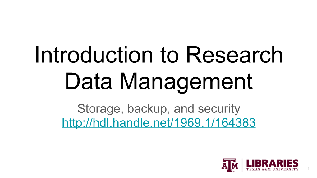 Storage Backup and Security Presentation Slides