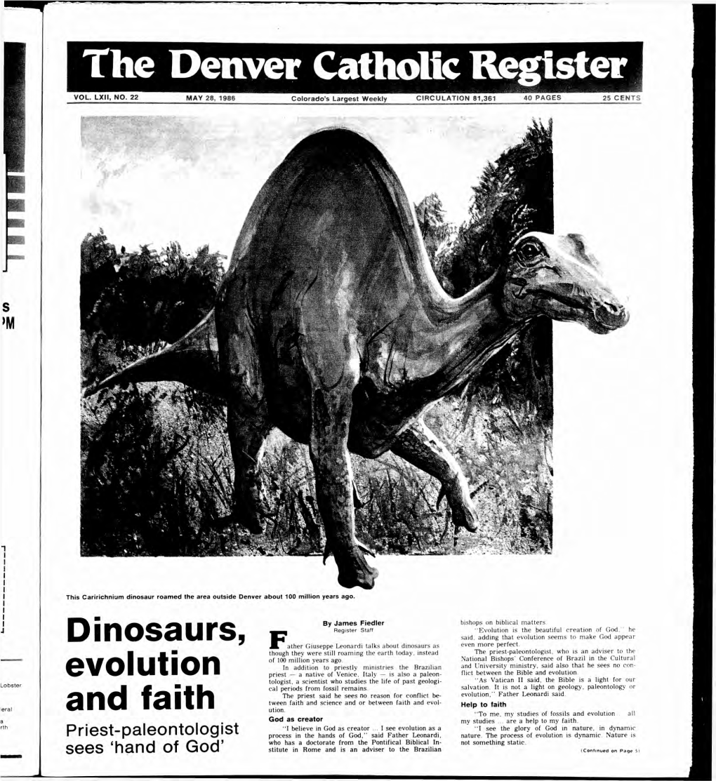 Dinosaurs, Evolution and Faith