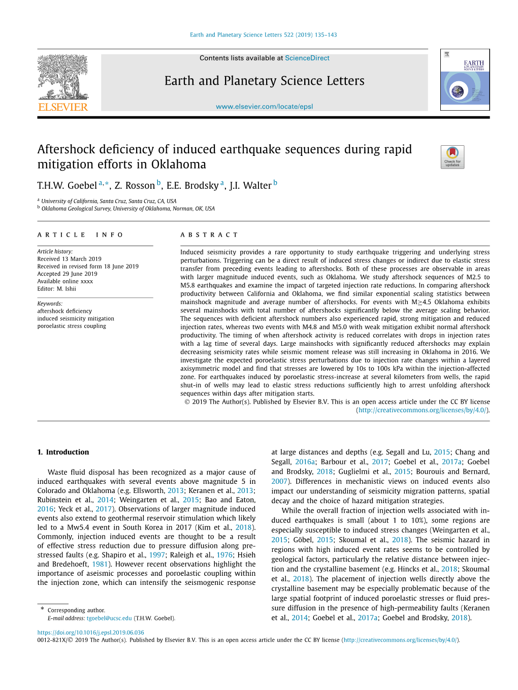 Aftershock Deficiency of Induced Earthquake Sequences During Rapid Mitigation Efforts in Oklahoma