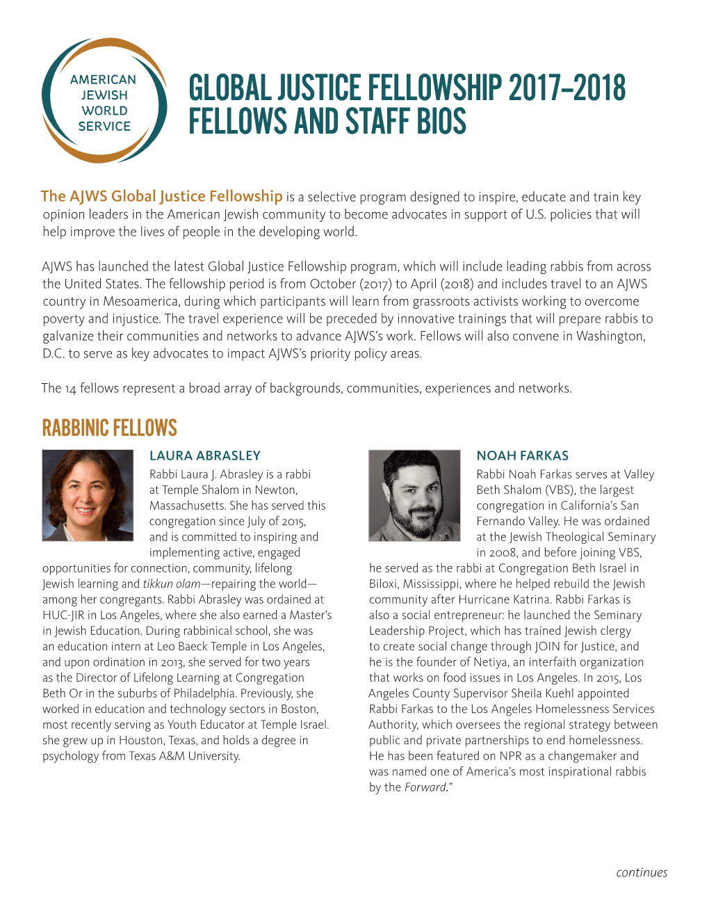 Global Justice Fellowship 2017–2018 Fellows and Staff Bios