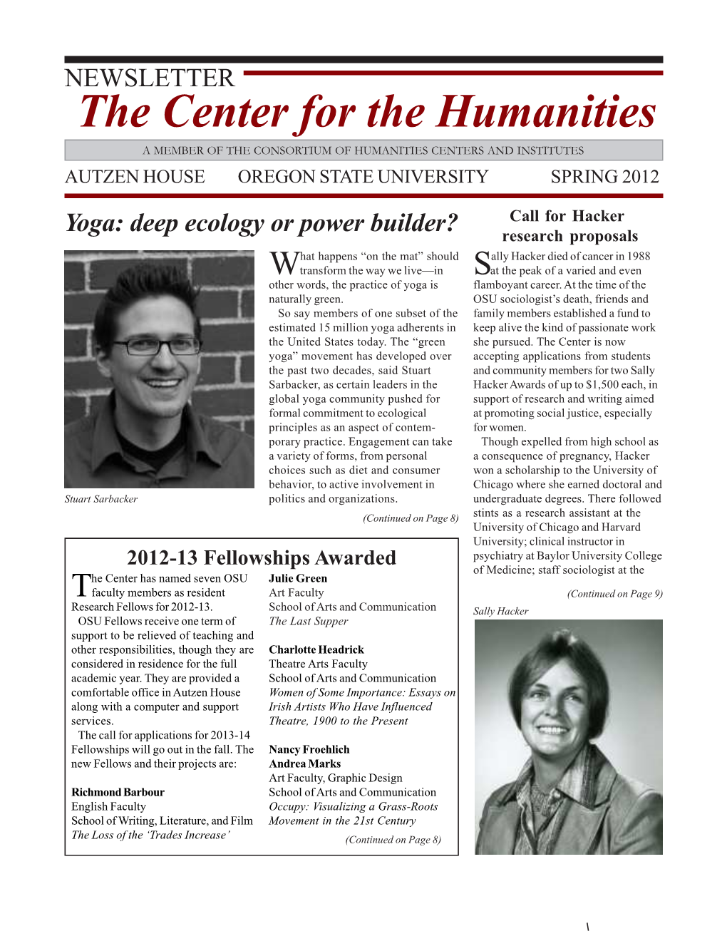 Humanities Newsletter Spring 2012.Pmd