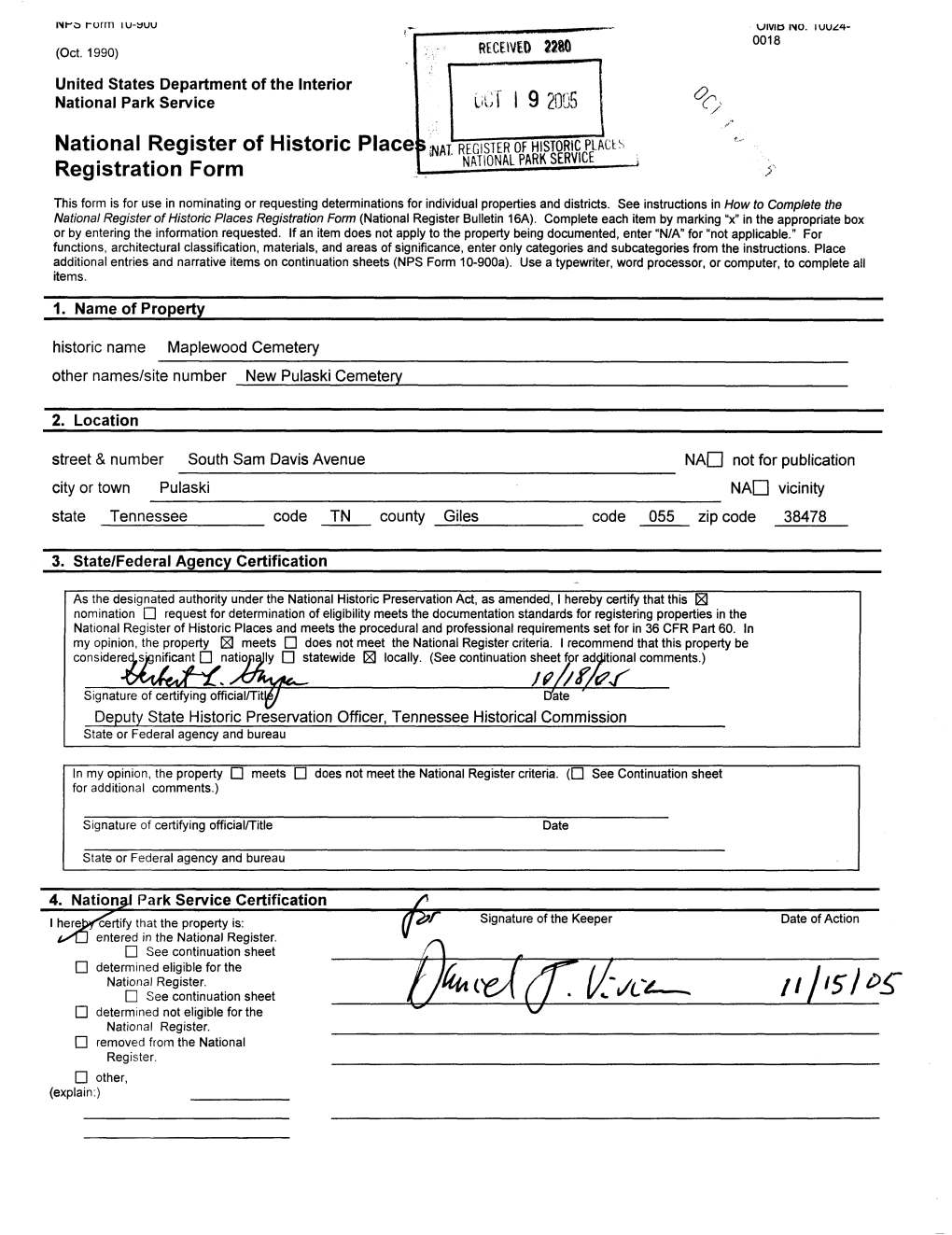 National Register of Historic Places Continuation Sheet