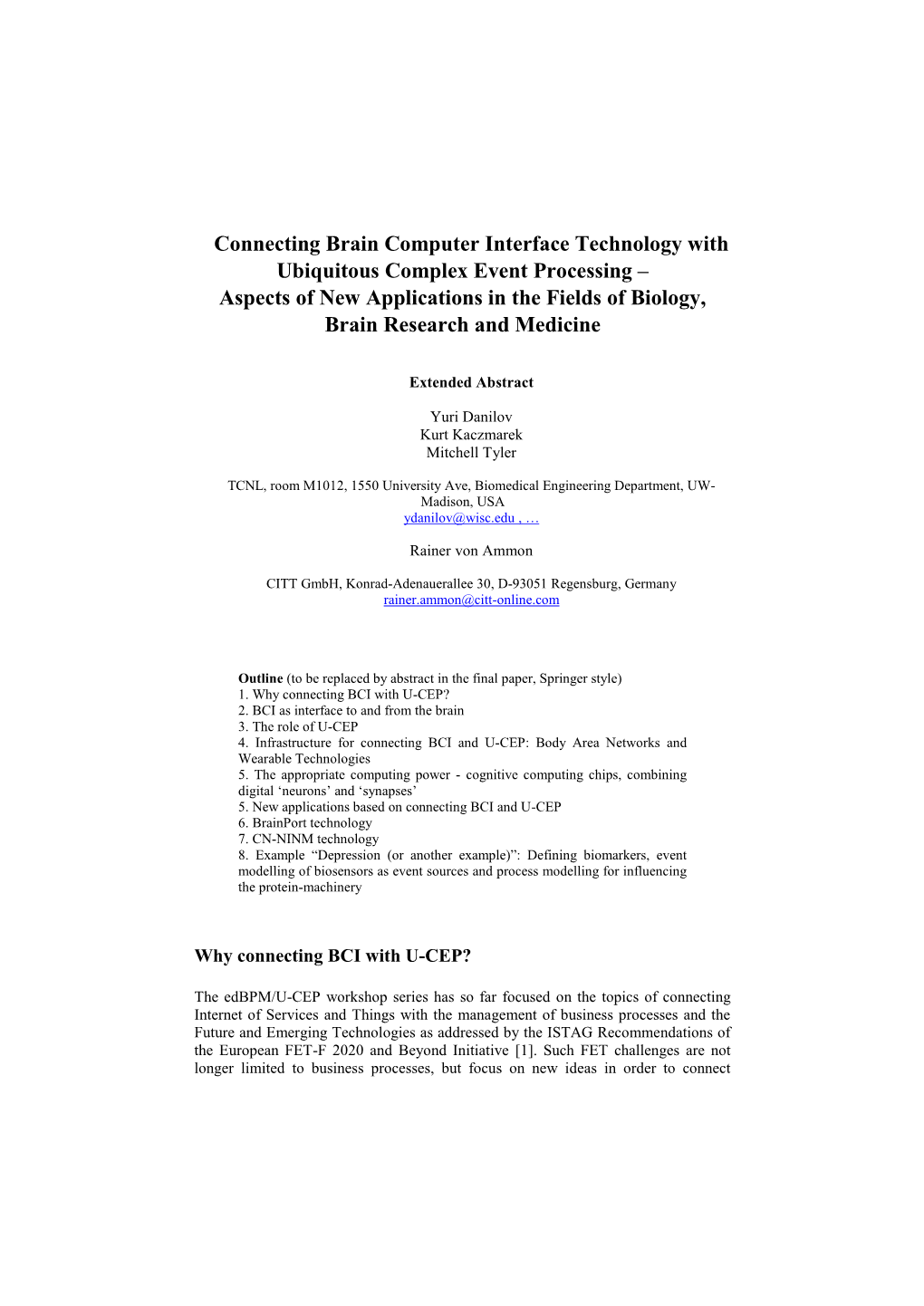 Connecting Brain Computer Interface Technology with Ubiquitous Complex Event Processing