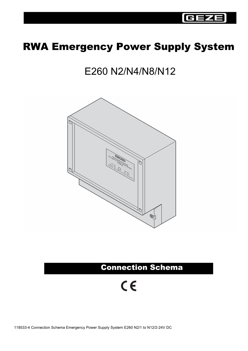 RWA Emergency Power Supply System E260 N2/N4/N8/N12