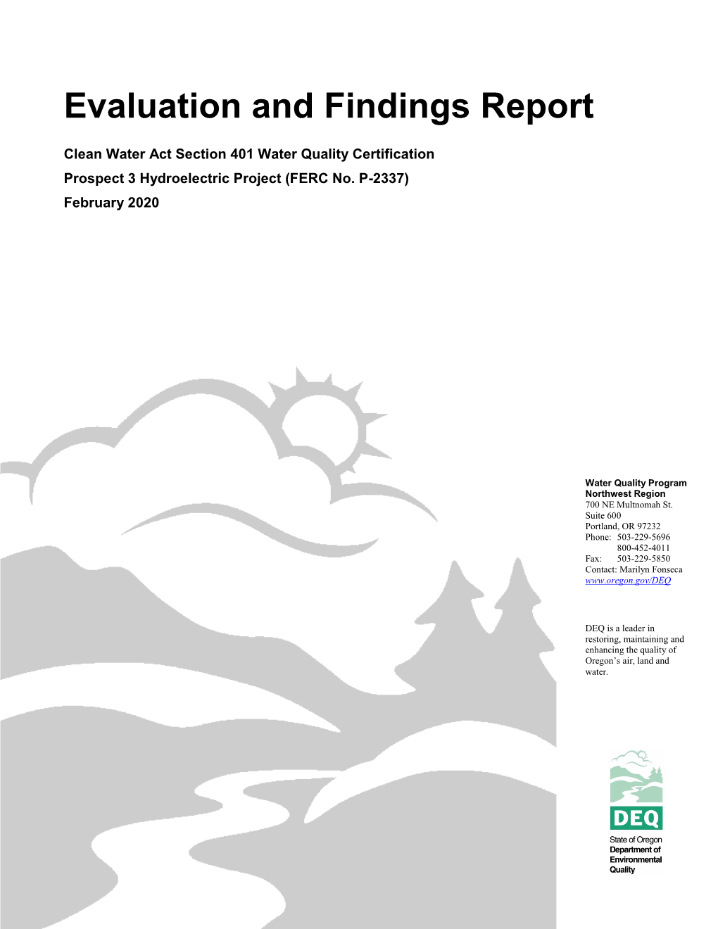Evaluation and Findings Report