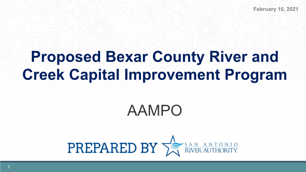 Proposed Bexar County River and Creek Capital Improvement Program