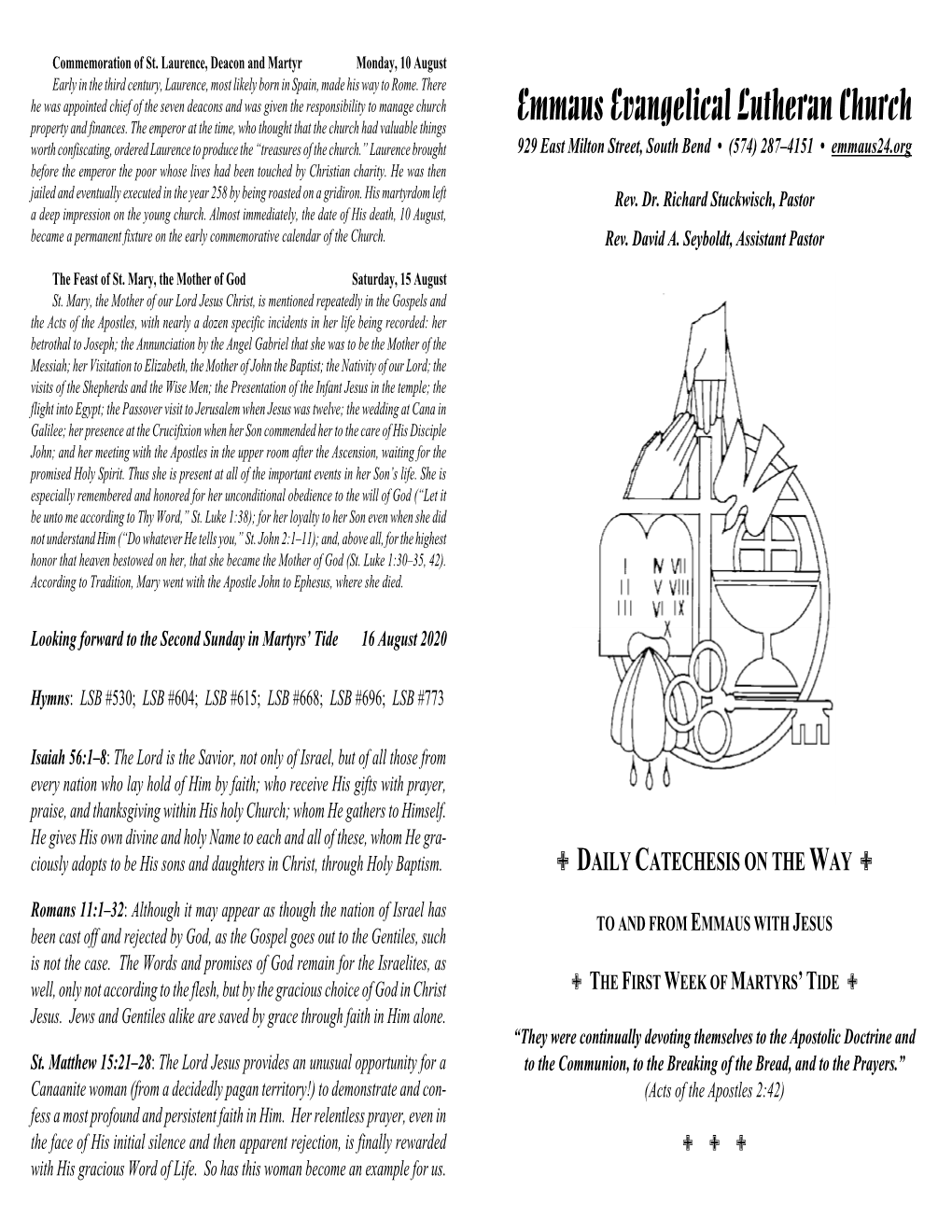 Daily Catechesis on the Way; the First Week of Martyrs' Tide; 9–15