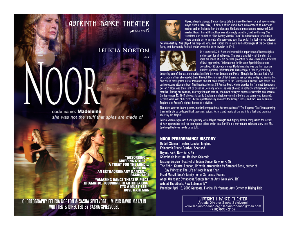Labyrinth Dance Theater Presents NOOR