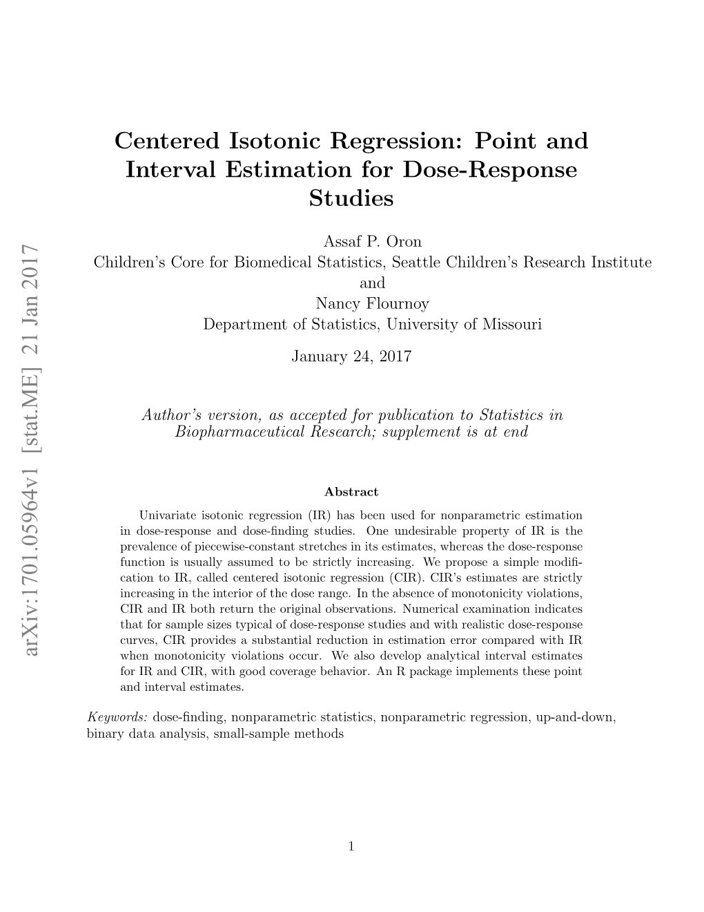 Centered Isotonic Regression: Point and Interval Estimation for Dose-Response Studies