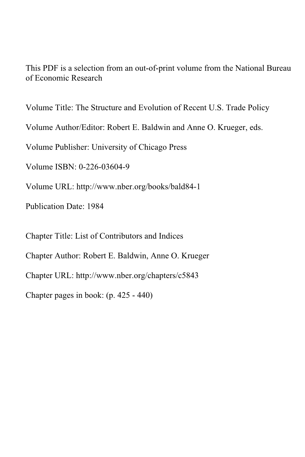 List of Contributors and Indices