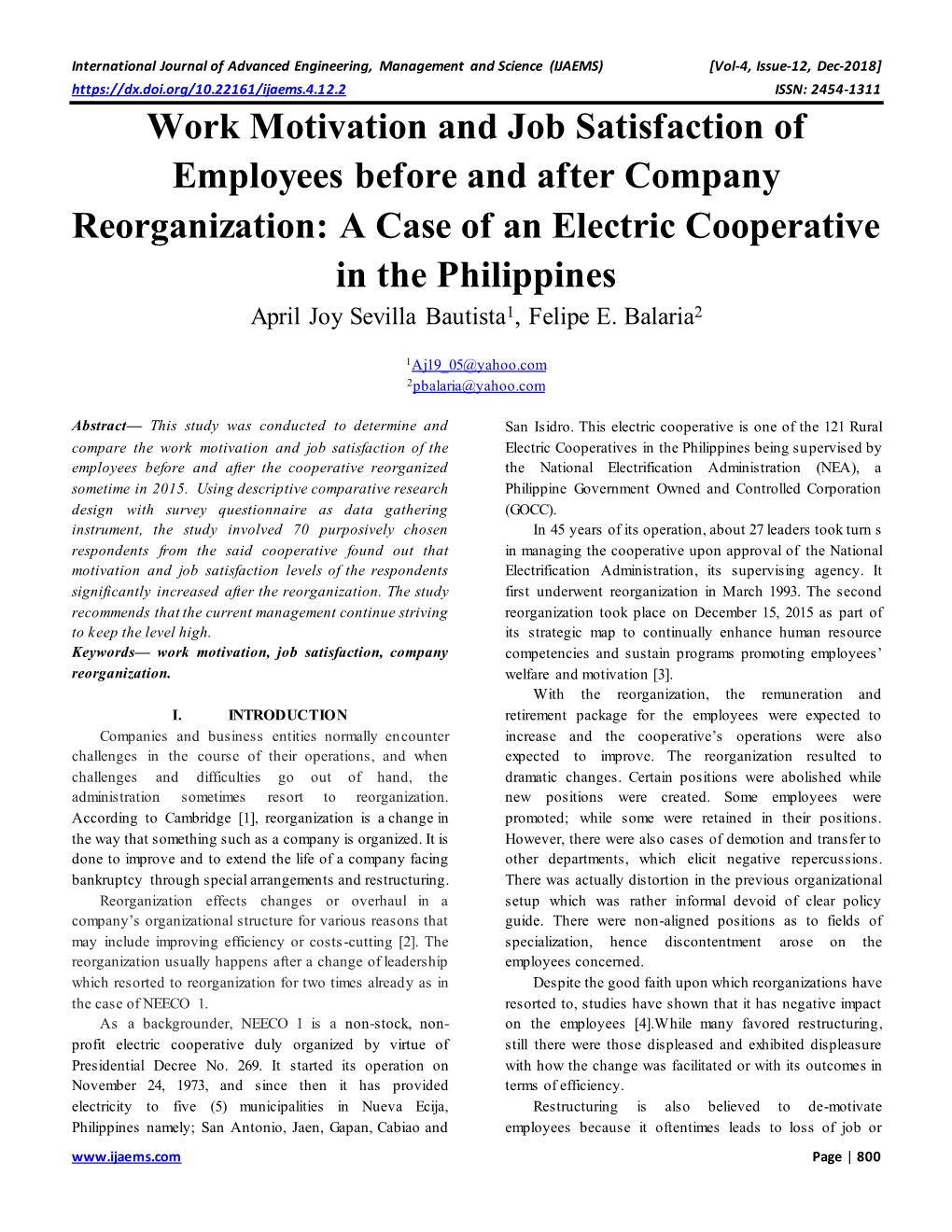 Work Motivation and Job Satisfaction of Employees Before And