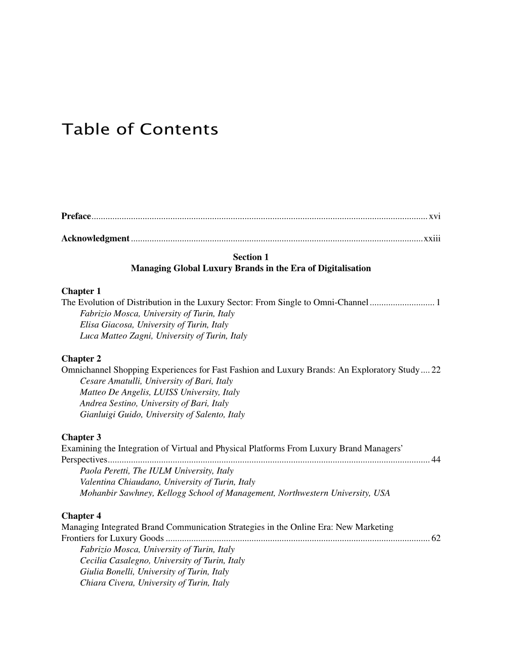 Table of Contents