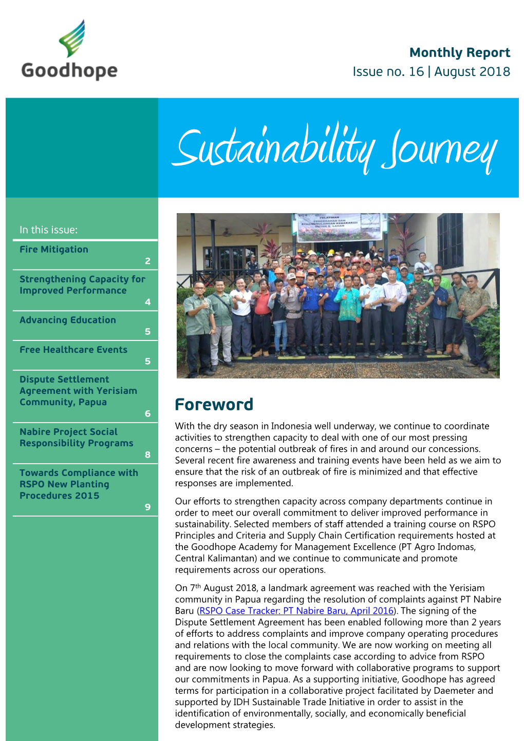 Sustainability Journey