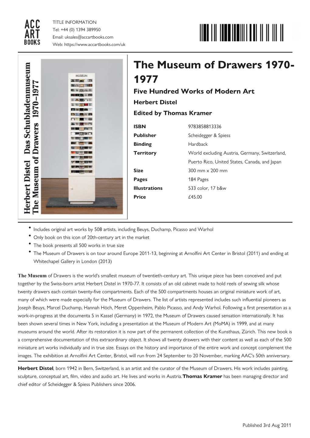 The Museum of Drawers 1970-1977 Datasheet