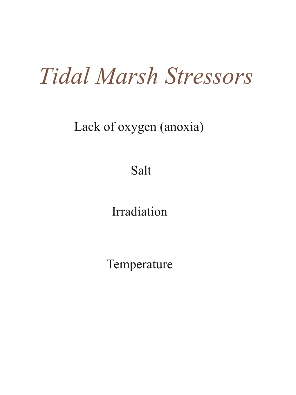 Tidal Marsh Stressors