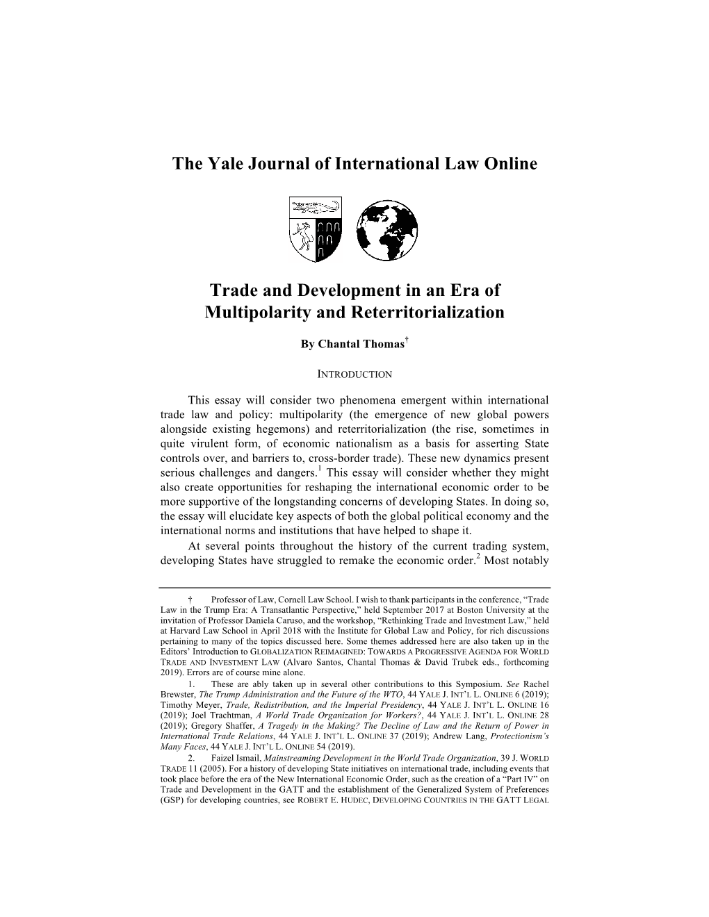 Trade and Development in an Era of Multipolarity and Reterritorialization