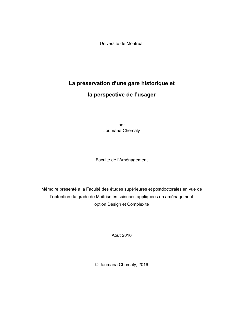 La Préservation D'une Gare Historique Et La Perspective De L'usager